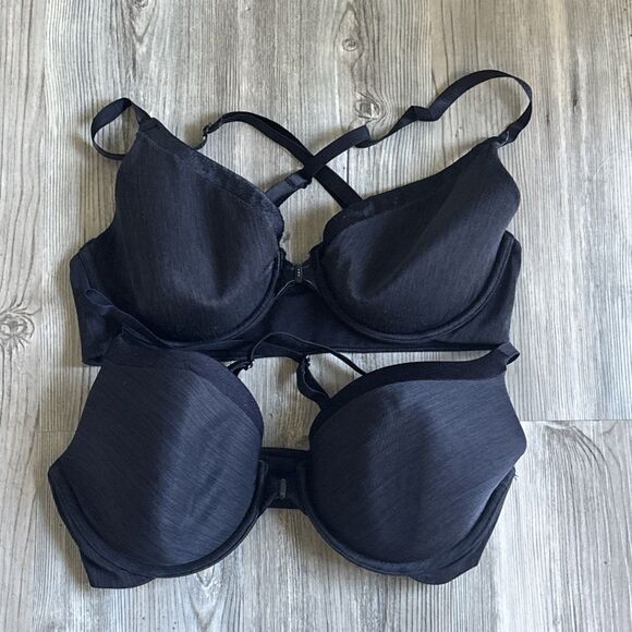 Vanity Fair Black Front Clasp Racer Back Bra Bundle (set of 2) Size 34D - Picture 1 of 5
